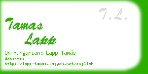 tamas lapp business card